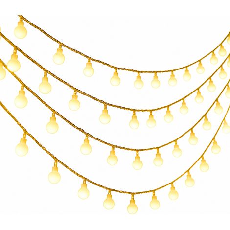 Guirlande Lumineuse LED Boules Blanc Chaud, 200 Lumières Secteur Raccordables pour Jardin et Décoration Festive (1/5)