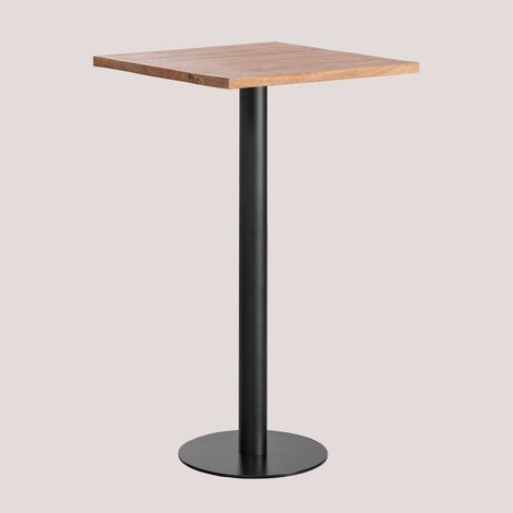Mesa Alta de Bar Cuadrada en Madera de Acacia Macchiato SKLUM