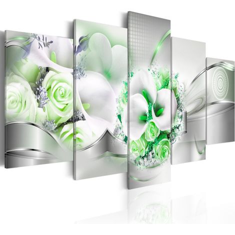 Tableau Imprimé "Emerald Bouquet" 50 x 100 cm (1/2)