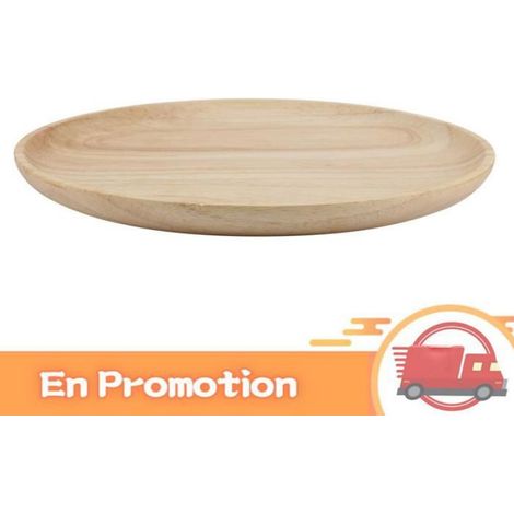 Zerone Teetablett aus Holz, elegantes rundes Teetablett aus Holz, Servierplatte, Tablett, 20 x 20 x 3 cm / 7,9 x 7,9 x 1,2 Zoll (1/5)