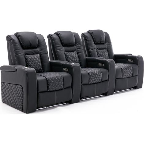 BROADWAY CINEMA SOFA 3 SEATER BLACK / WHITE (1/5)