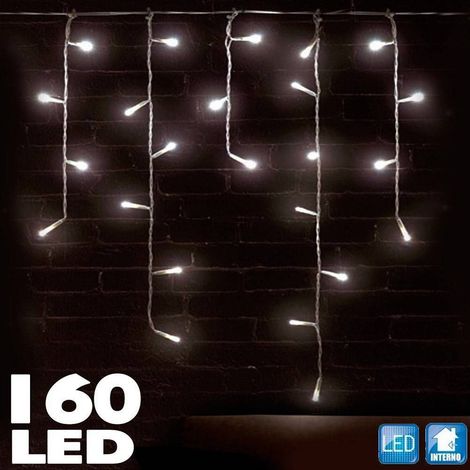 Rideau Cascade Lumineux 160 Led Blanc Chaud 230 Cm Décorations De Noël Lumières (1/2)