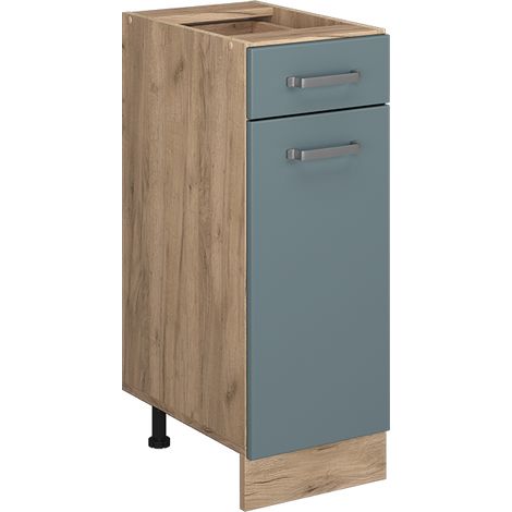 Mueble bajo de cocina R-Line, Gris azulado, 30 cm sin encimera, Vicco