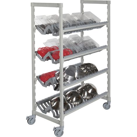 Chariot de séchage et de rangement blanc moucheté - Cambro