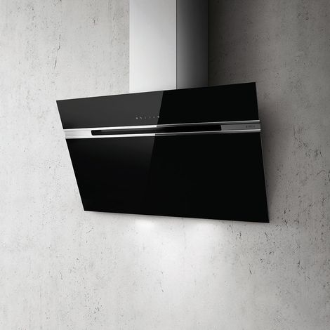 campana inclinada decorativa 90cm 735m3/h negra - stripe bl/a/90/lx - elica - (1/2)