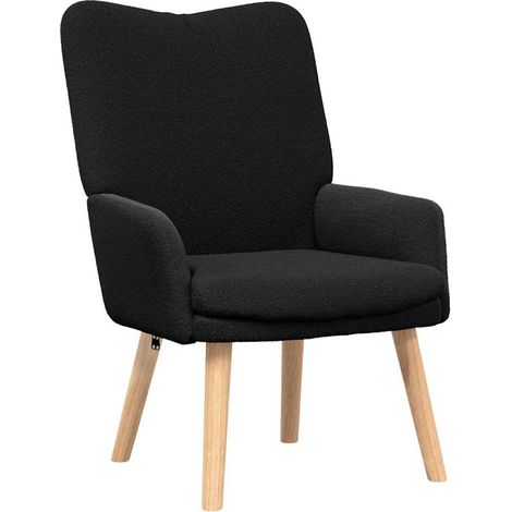Fauteuil de Salon，Chaise，Fauteuil relaxant Noir 63 x 67 x 94 cm tissu CFW927431 (1/5)