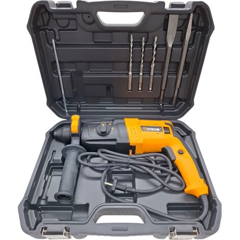 Trapano tassellatore demolitore 710W con percussione attacco SDS Plus ideale per forature su cemento legno e metallo dotato di valigetta e accessori (1/3)