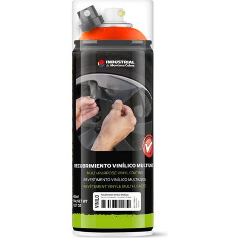 Spray de lámina de caucho líquido para llantas 400 ml Naranja flúor Mtn Industrial (1/4)
