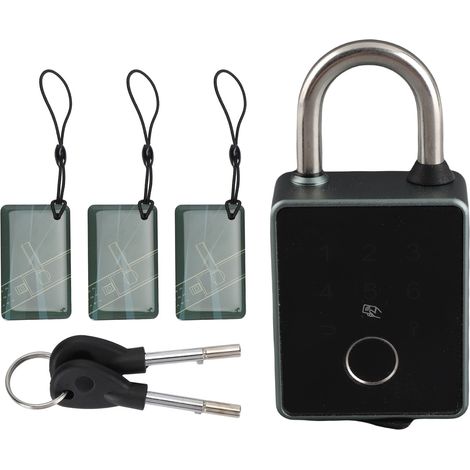 Cadenas connecté Tuya aluminium 5 méthodes déverrouillage empreinte code carte app clé étanche IP65 pour portail extérieur (1/5)