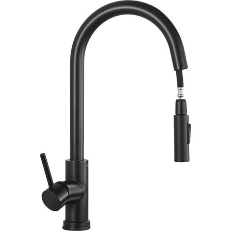 Grifo de cocina con rociador, grifo de cocina extraíble giratorio de 360°, grifo de cocina de agua fría y caliente, dos modos de rociado KLB (1/5)