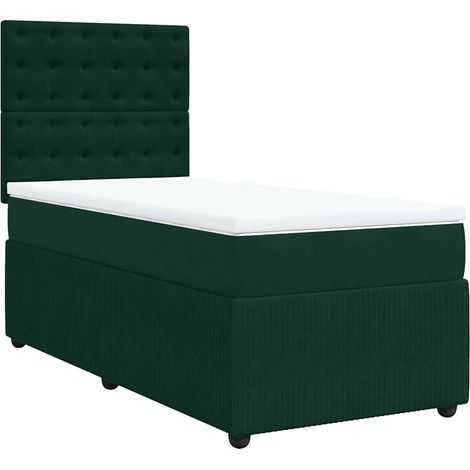 Maison Exclusive - Cama box spring con colchón terciopelo verde o (1/5)
