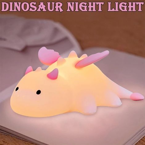 Filiyano-Veilleuse Dragon pour enfants, veilleuse rechargeable en silicone 7 couleurs avec carte de visite. (1/4)