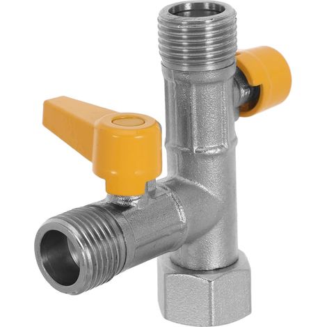 Vanne de Dérivation Laiton G1/2 T à 3 Voies, Contrôle de L'eau et Distribution Flexible, pour Remplacement de Valve (1/5)