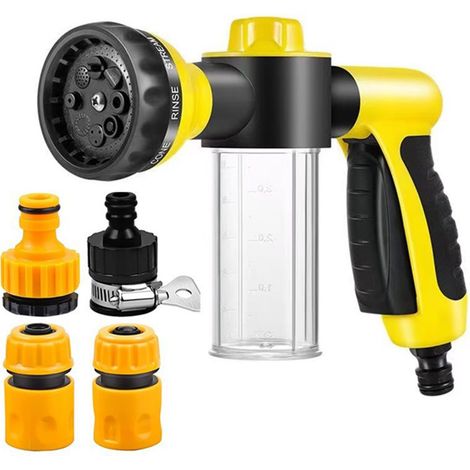 Pet Bathing Tool Set 8-In-1 Modes Sprayer with 4 Nozzles Multi-Purpose High-Pressure Cleaning Water Gun for Car/Dog Wash Watering Plants (1/5)