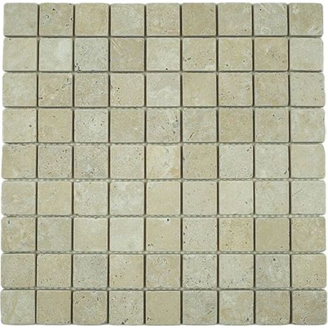 Mosaico - ALBEDO PIERRE - Avorio Invecchiato Travertino - 30,5x30,5 cm - Pietra Naturale - Pavimenti e Muri
