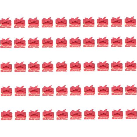 50 pochettes cadeaux or rouge, boîtes de faveur mariage robustes, élégantes et portables, pour anniversaires et fêtes. (1/5)