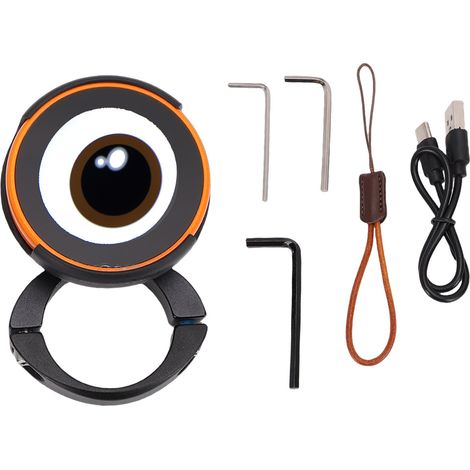 Feu arrière vélo intelligent Écran tactile HD 1,9 pouces Détection freinage Orange Rechargeable USB (1/5)
