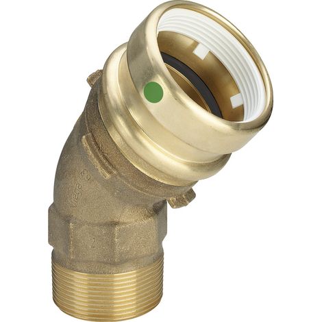 Coude à 45 degrés avec SC Geopress 9626.2TW en laiton rouge 40 mm x R1 1/4