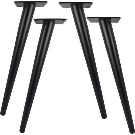 Ecleanfy - AIMOONSA Lot de 4 pieds de table métal 30 cm noir – Support meubles jusqu'à 800 kg (1/5)