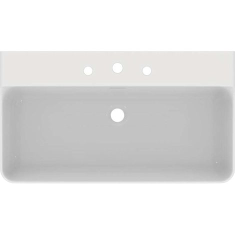 Lavabo CONCA 800x450x165mm, bianco sabbiato 3 fori, con troppopieno IDEAL STANDARD (1/5)