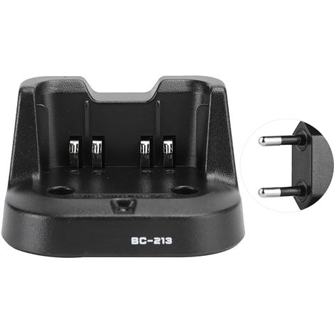 Cargador de radio portátil BC-213, ideal para radios IC-V88, IC-F1000 e IC-F2000 (enchufe europeo), con funcionamiento preciso e indicador luminoso.