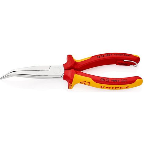 Draper 25246 KNIPEX 26 26 200 T BK Snipe Nose Side Cutting Pliers, 200mm