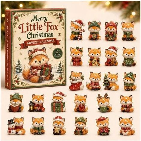 Bébé renard de Noël calendrier avent 2026 2D boîte surprise