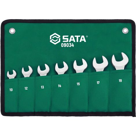 SATA Set de 7 chiavi de cricchetto metrico de lucidatura completa ST09034