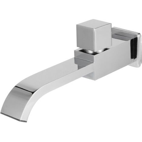 Robinet de Lavabo, Robinet Mural G1/2 Simple évier à Cascade Froide Lavabo Robinet D'eau Accessoire de Salle de Bain(Chrome) (1/5)
