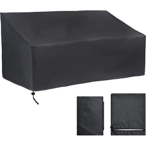 Telo di copertura doppio per panchina da giardino in tessuto Oxford impermeabile e antivento (134x66x89 cm), protezione per mobili da esterno resistente ai raggi UV. (1/5)