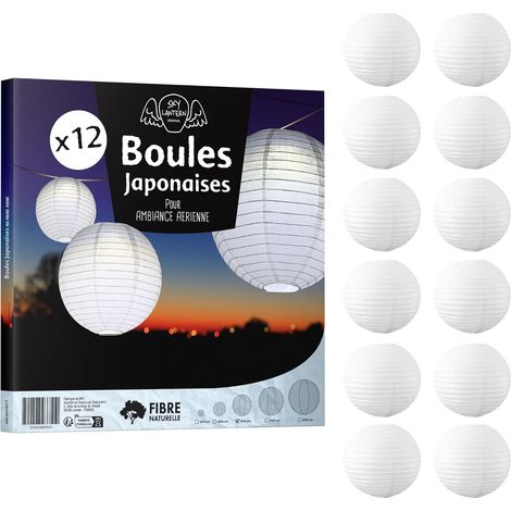 Lanterne Papier - 12 Pièces - 30 cm Blanc - Suspension Boule - Style Japonais - Décoration Mariage (1/5)