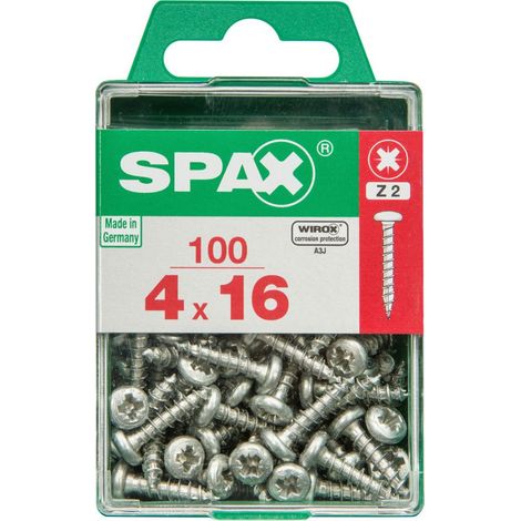 Spax Universalschrauben 4.0 x 16 mm TX 20 Rundkopf - 100 Stk. Holzschrauben