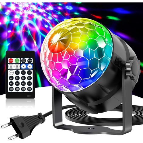 Boule à Facettes Disco Rotative 360°, Lampe de Scène RGBP 15 Effets avec Télécommande (1/5)