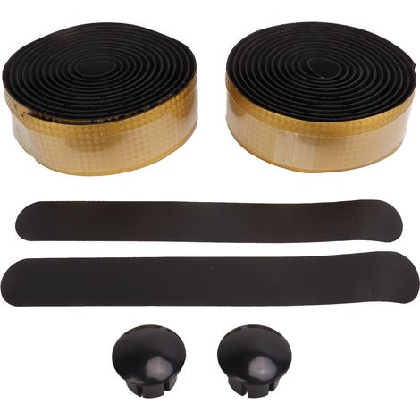 Ruban de guidon vélo antidérapant, motif fibre de carbone, absorption des chocs, dégradé or, pour poignées confortables. (1/5)