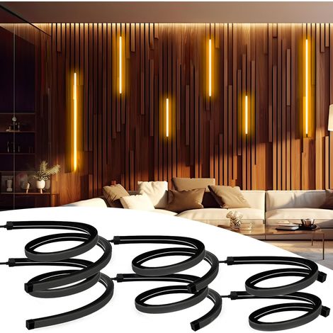 6 Noir Néon Ruban LED pour Panneau Acoustique, WiFi 2700K Blanc Chaud Bande LED Contrôle par App (1/5)