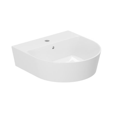 Lavabo Forma appoggio 50x50 monoforo tondo in ceramica bianco (1/4)