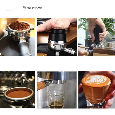 Elastischer Kaffeetamper aus Edelstahl mit konstantem Druck und Federmechanismus, 2. Generation, Schwarz, 51 mm / 2,0 Zoll (1/5)
