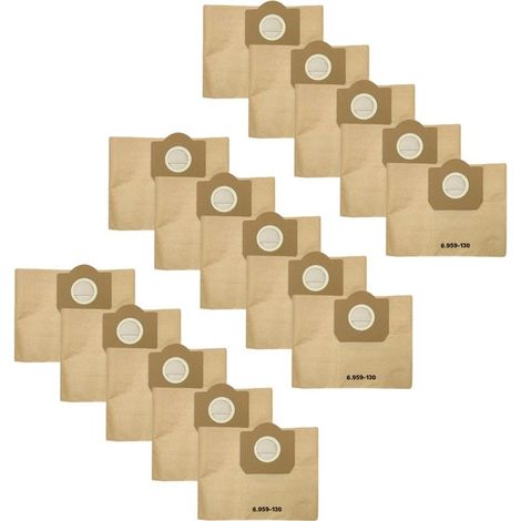 Bags WD3 for Vacuum 6.959-130.0, set of 15 Bags vacuum Premium Filters in Paper Bags Filtrants for Krcher MV3 WD3P (1/5)
