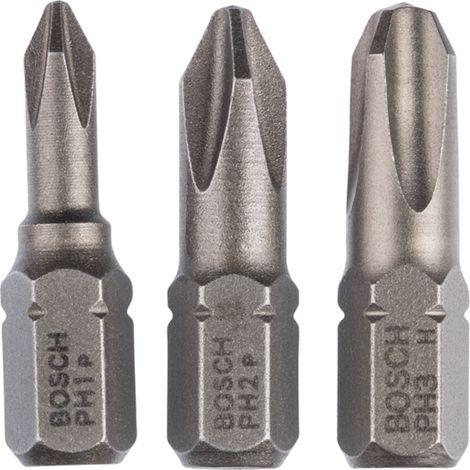 Bosch Schrauberbit-Set Extra-Hart (PH), 3tlg. PH1, PH2, PH3, 25 mm - 2607001752 (1/5)