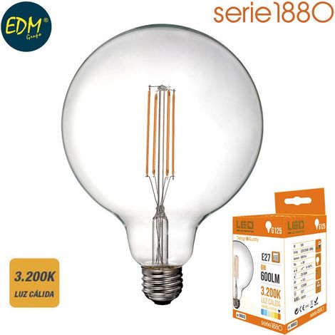 LED EDM Filament Globe Glühbirne E27 6W 800lm 3200K warmes Licht Ø12,5x18,2cm