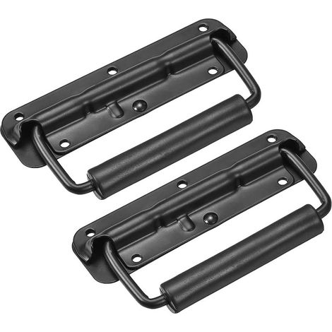2 PCS Poignéedeboîte,Poignéeen acier inoxydable,Poignéeàressort,100mm,Poignée de boîte pliable,Poignéespliantes de remplacement pour caisses, boîtes à outils, portes, bacs de rangement (1/5)