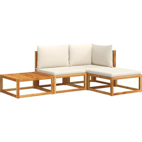 Maison Exclusive - Set di divani da giardino 4 pezzi con cuscini in legno di acacia e rattan (1/5)
