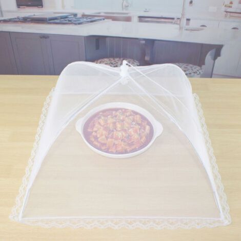 2 Pcs Cloche Alimentaire Pliable, Couvercle Alimentaire en Maille, Cloche Alimentaire Moustiquaire, Cloche a Fruit Anti Moucherons, Cloche Alimentaire Reutilisable, Cloche Fruits et Legumes (1/3)