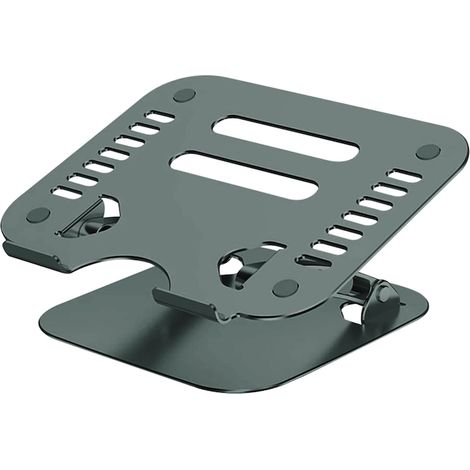 Support pour ordinateur portable, gris, 30x26x5,5cm, mobilier robuste et élégant, structure stable et résistante (1/5)