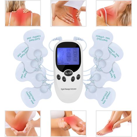 Appareil d'électrostimulation, appareil de stimulation neuromusculaire, appareil de stimulation à 2 canaux pour la relaxation du dos, de la nuque, des épaules, des articulations et des jambes. (1/5)