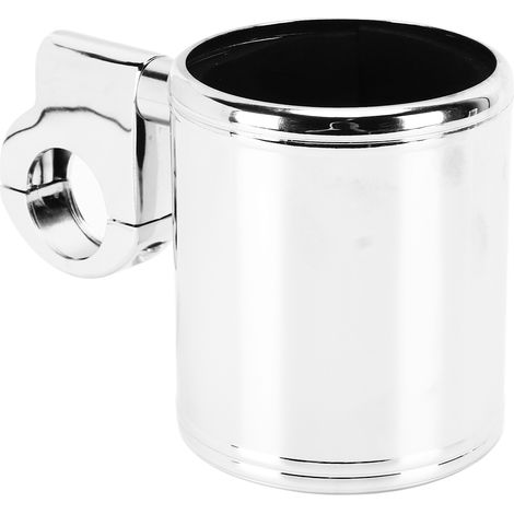 Universeller, verstellbarer Chrom-Getränkehalter für Motorradlenker, passend für Quads und ATVs (22–32 mm) (1/5)