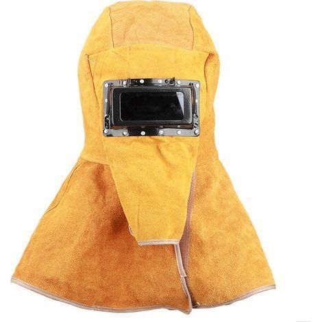 Schweißerhelm aus Rindsleder mit Kopfschutz, Doppelvisier, Spritzschutz, Wärmeisolierung, Arbeitsschutz für Schweißer (1/5)