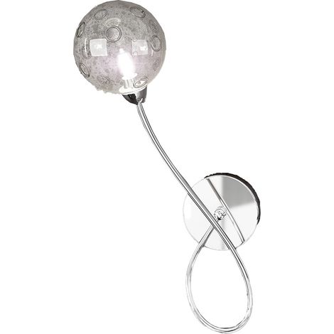 Applique Contemporanea Sx Super Ball Metallo Cromo Vetro Pirex 1 Luce G9 (1/3)