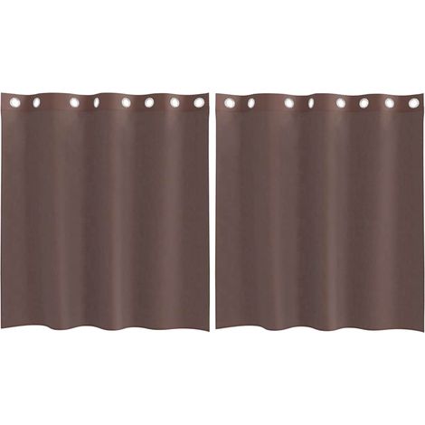 Maison Exclusive - Voile Vorhänge mit Ösen 2 Stk. Braun 140x140 c