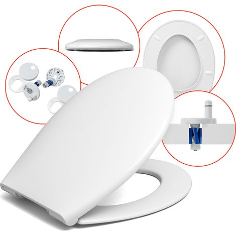 Les rois des sièges de toilettes  Abattant WC EKO - Blanc - Recyclé - Antibactérien et Design Moderne (1/5)